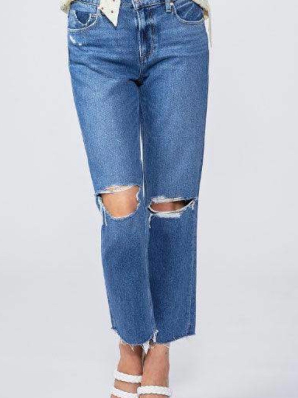 PAIGE ‘Noella’ Straight /boyfriend Jeans -Sledge Deconstructed